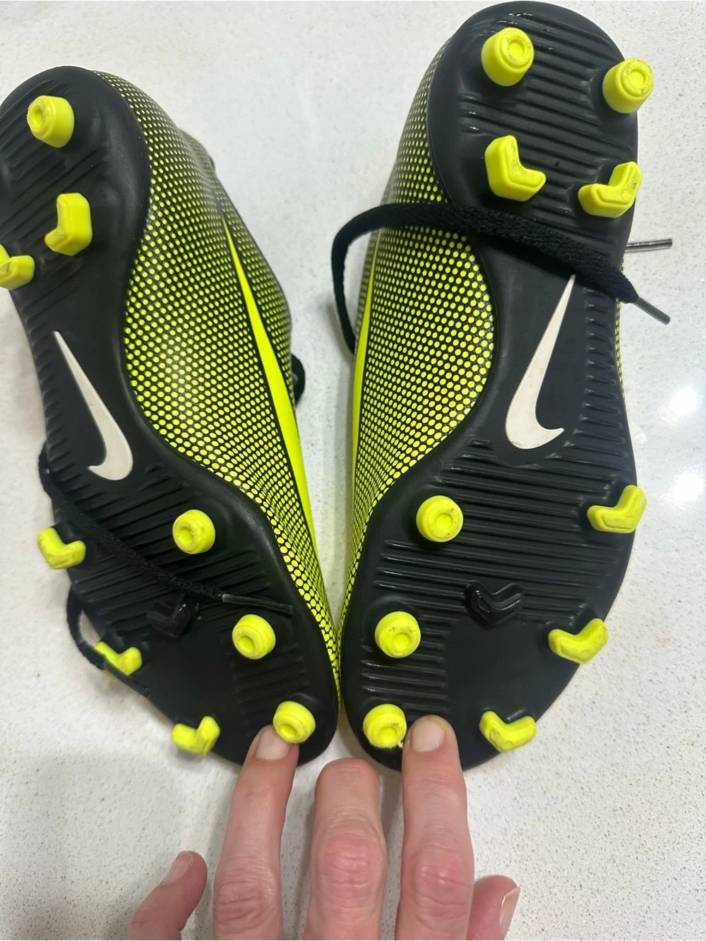 Nike Kids Neon Yellow & Black Soccer Cleats